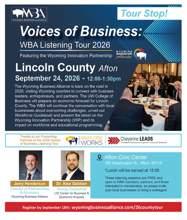 Chamber welcomes Wyoming Business Alliance for September Luncheon
